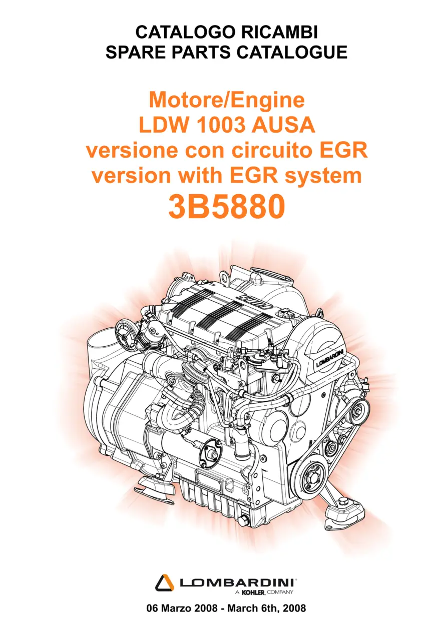 AUSA Lombardini Ldw 1003 (3B5880) 2008 Parts Manual