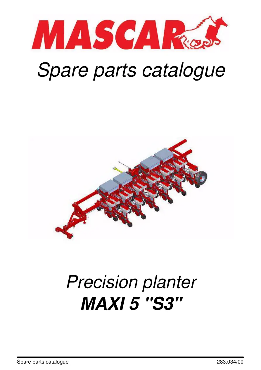 Mascar Maxi 5 S3 Parts Manual