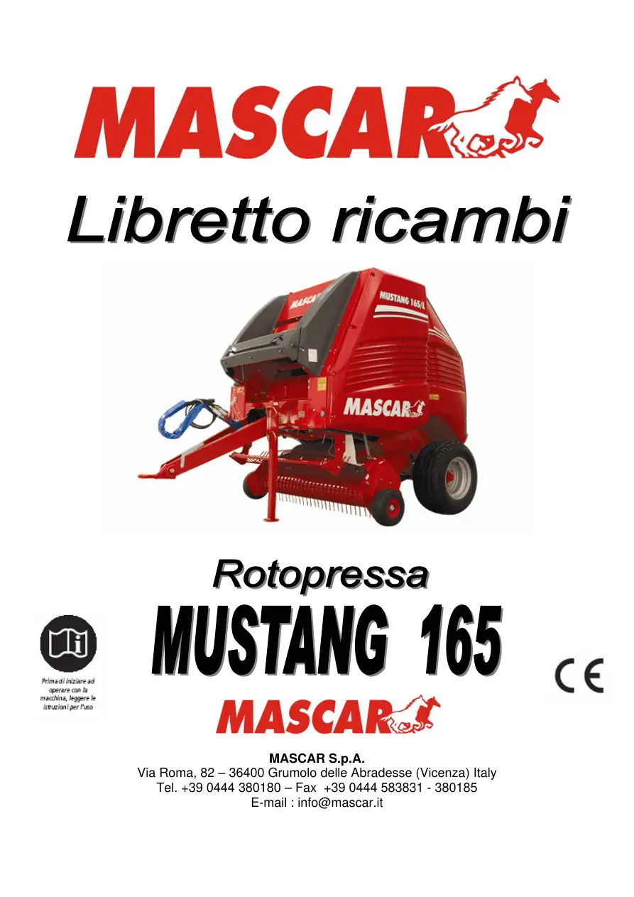 Mascar Mustang 165 Parts Manual