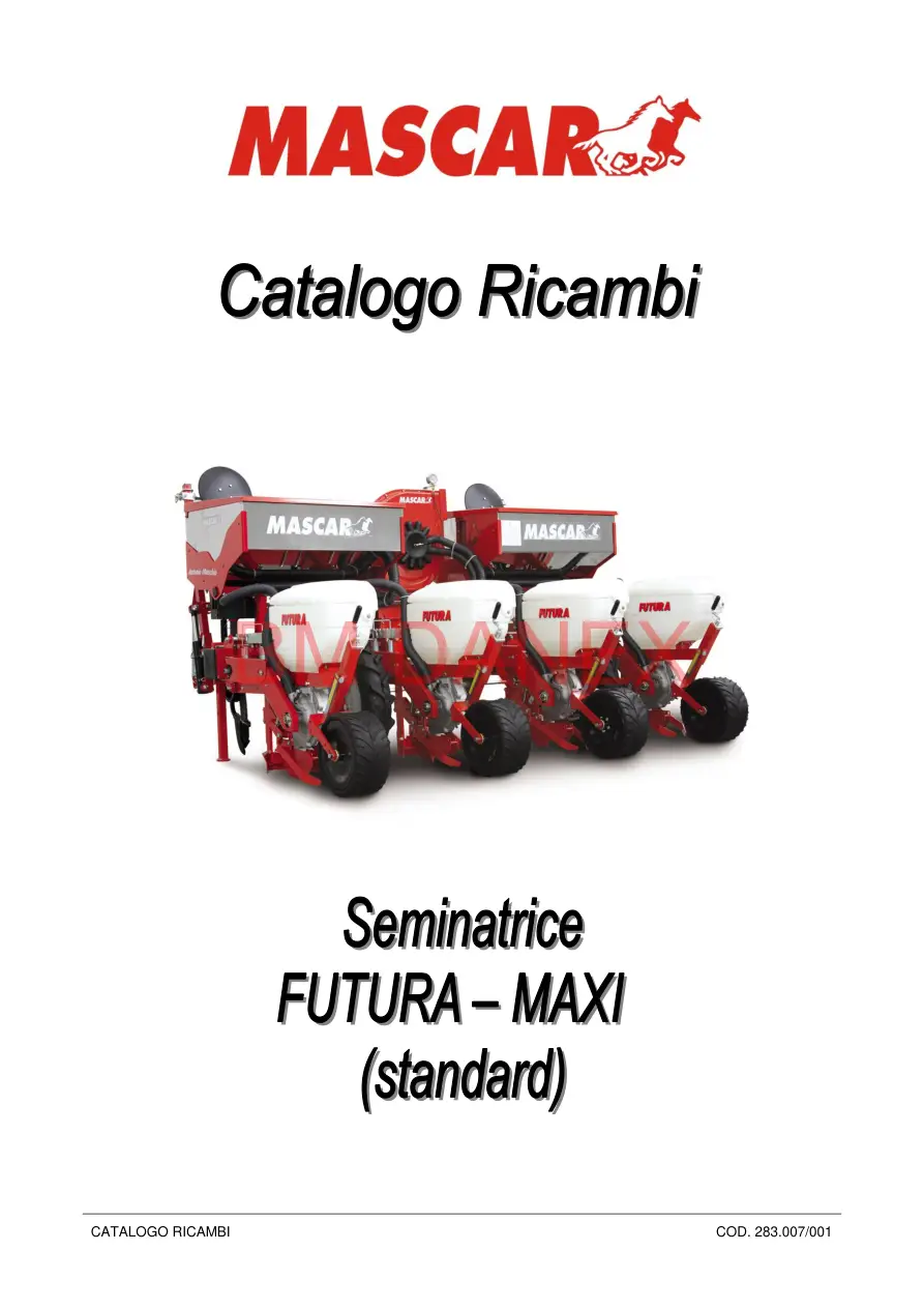 Mascar Futura Maxi (Standard) 2011 Parts Manual