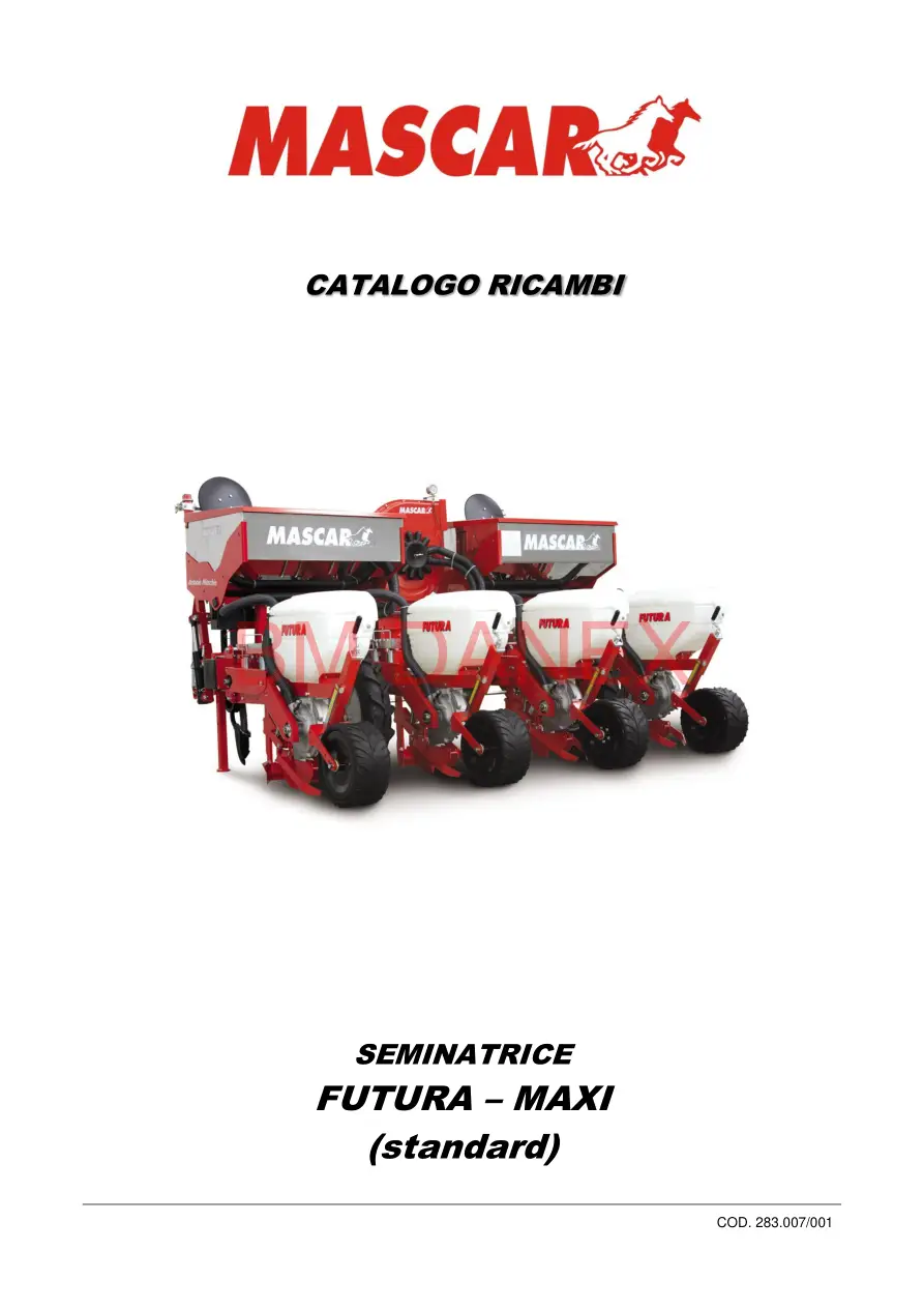 Mascar Futura Maxi (Standard) Parts Manual