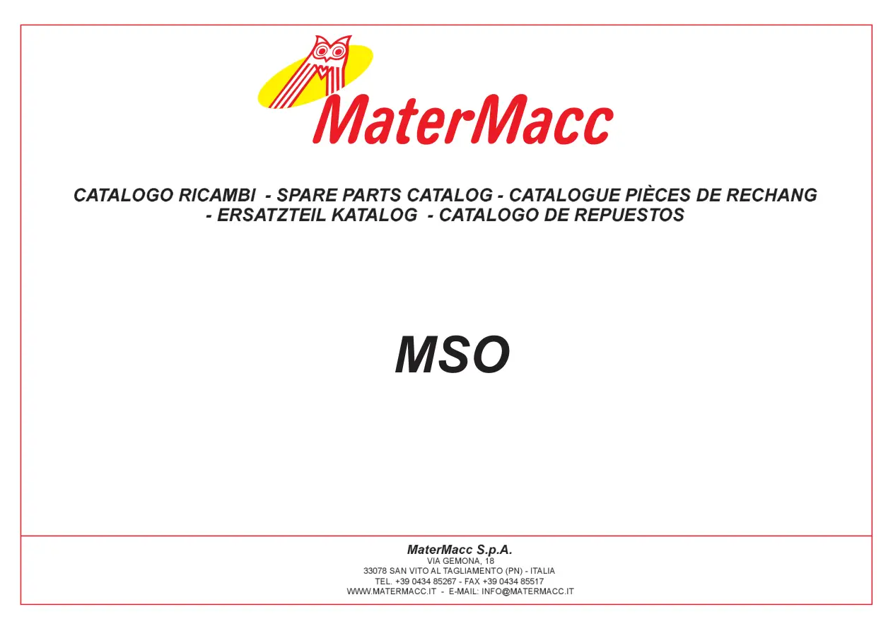 Matermacc Mso Parts Manual