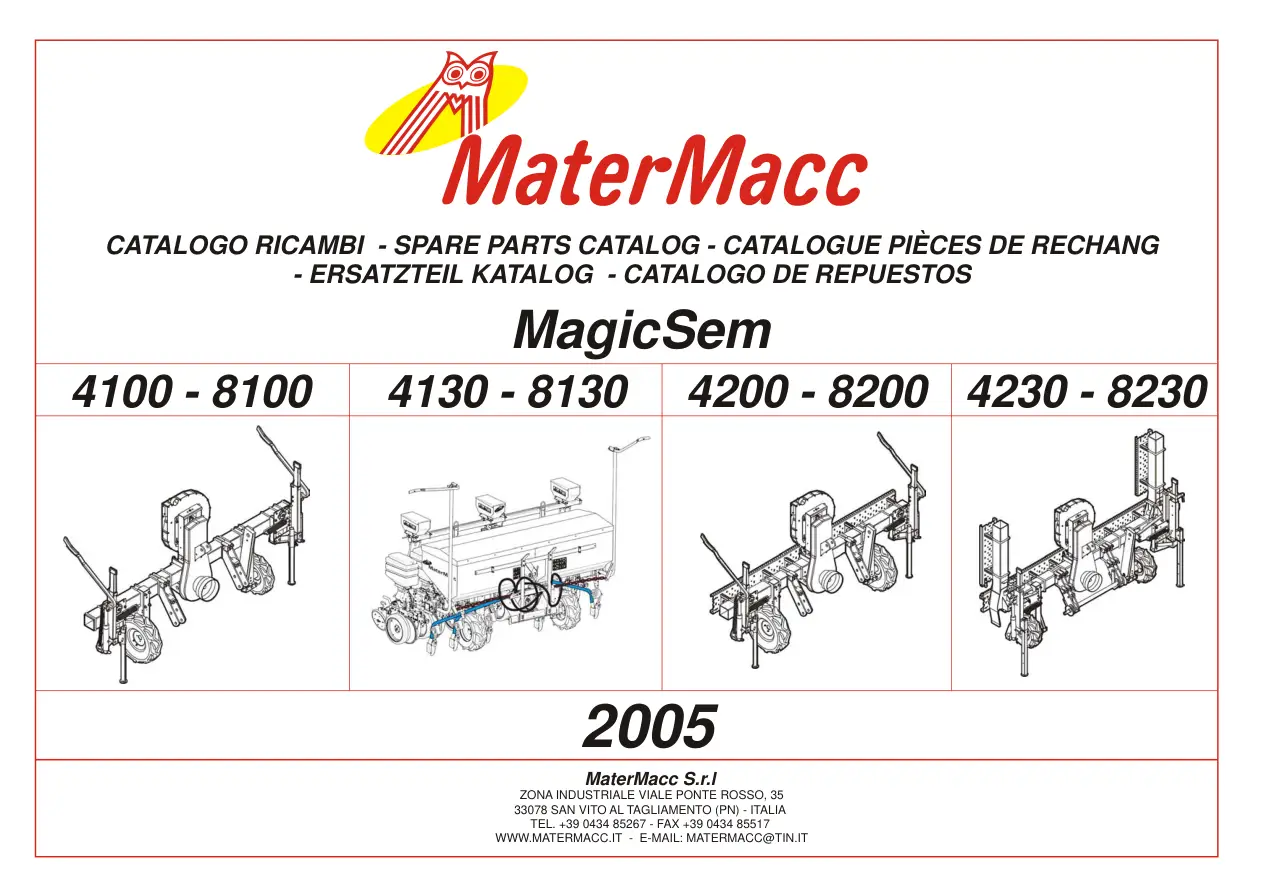 Matermacc Magicsem 4100 8100 4130 8130 4200 8200 4230 8230 Parts Manual