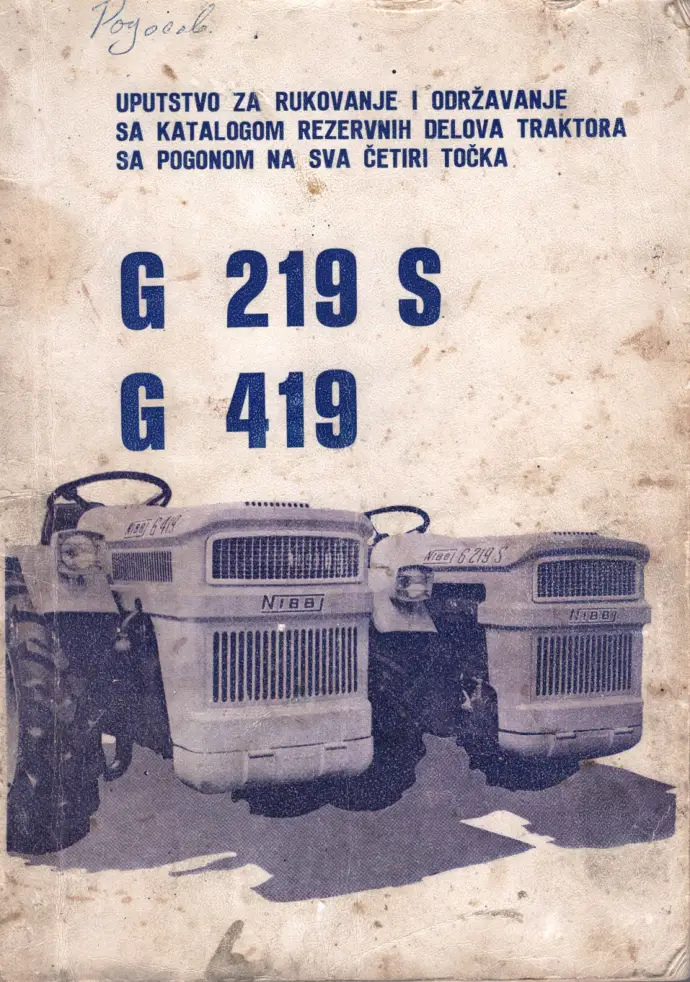 Nibbi G219S G419 Parts Manual