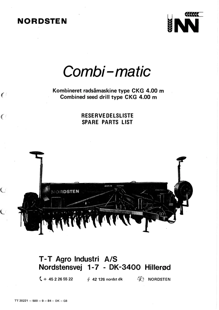 Nordsten Ckg 400 Parts Manual