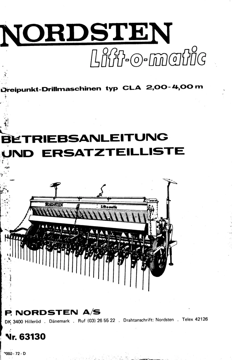 Nordsten Cla Parts Manual