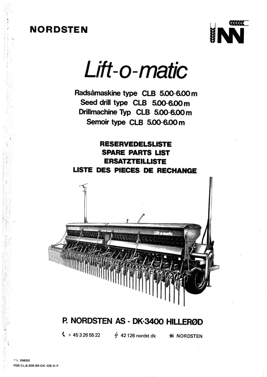 Nordsten Clb 500 600 Parts Manual