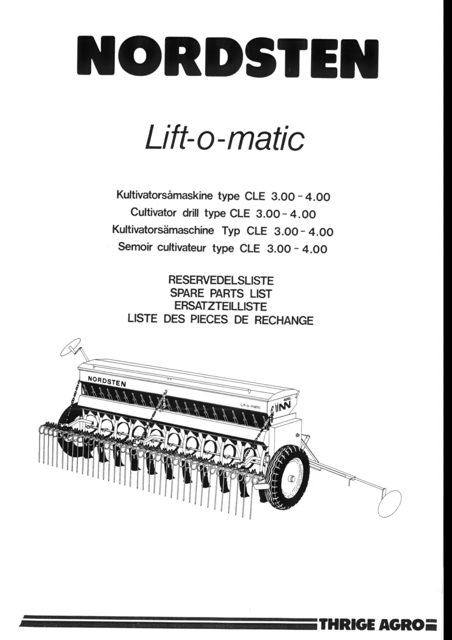 Nordsten Cle 300 400 Liftomatic Parts Manual