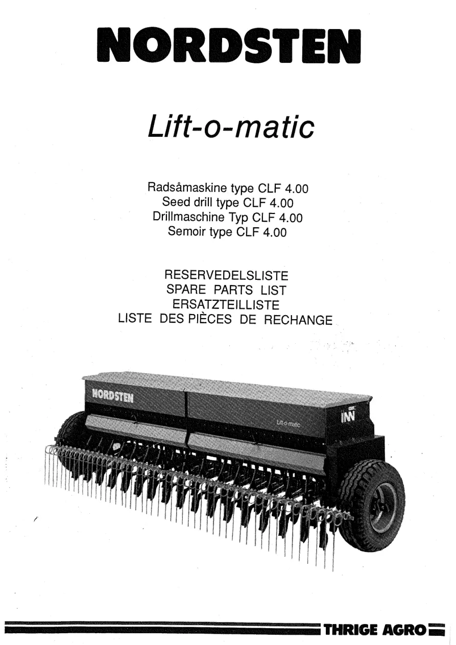 Nordsten Clf 400 Liftomatic Parts Manual