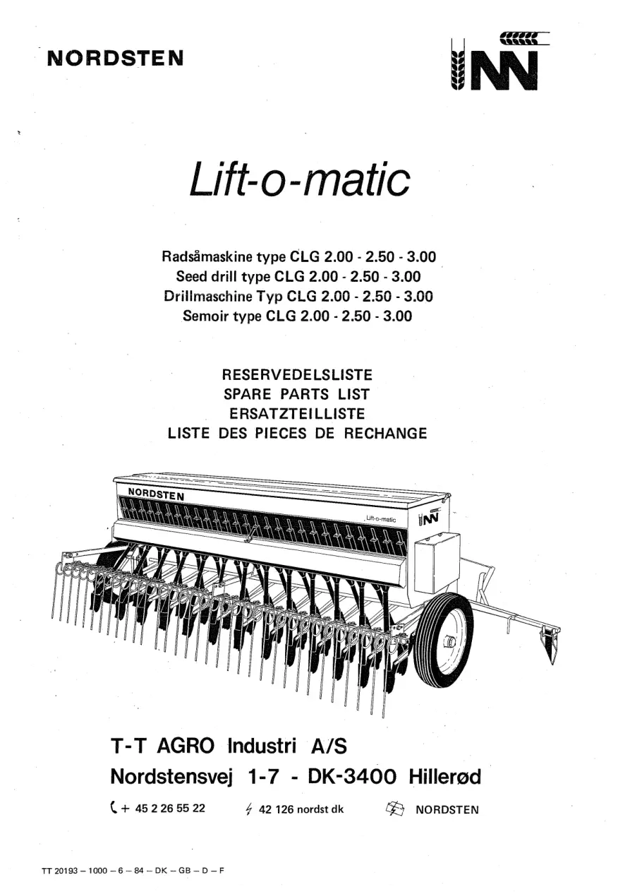 Nordsten Clg 200 300 Parts Manual