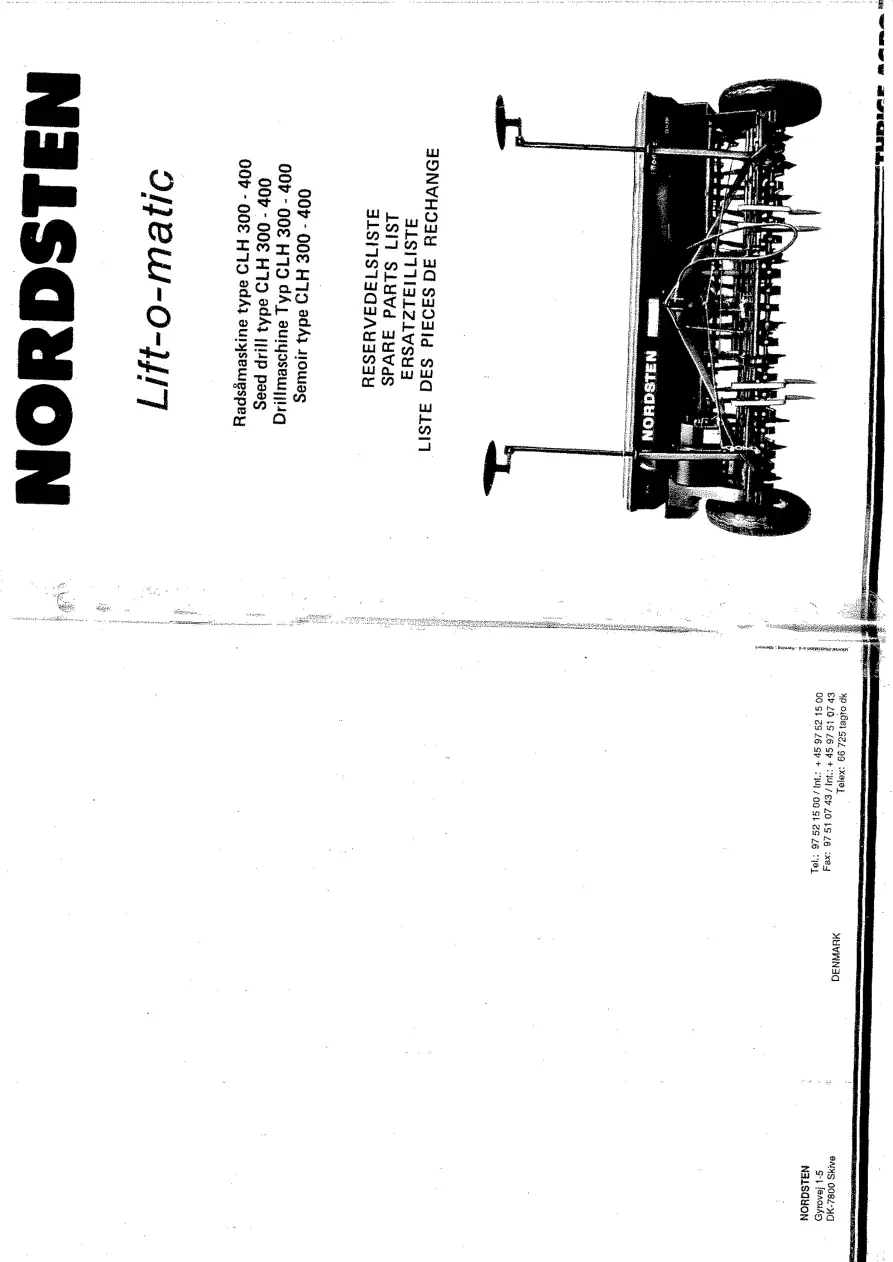 Nordsten Clh 300 400 Liftomatic Parts Manual