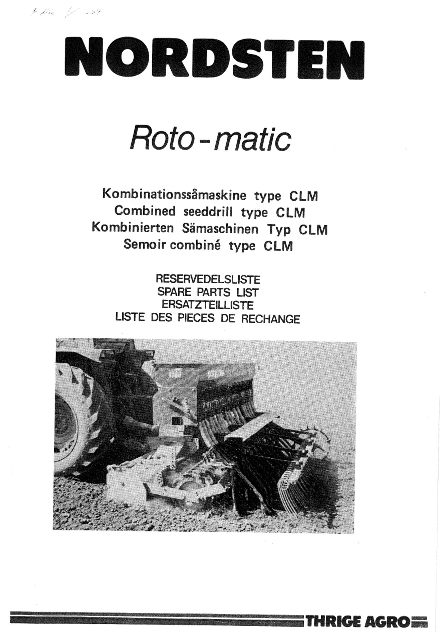 Nordsten Clm 250 300 Rotomatic Parts Manual