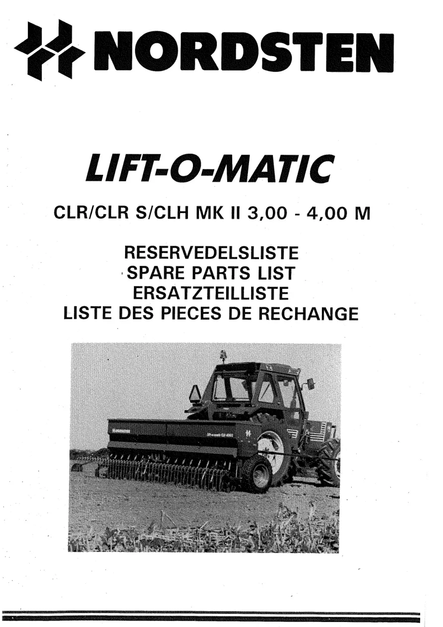 Nordsten Clr Clrs Clh Mkll 300 400 Parts Manual