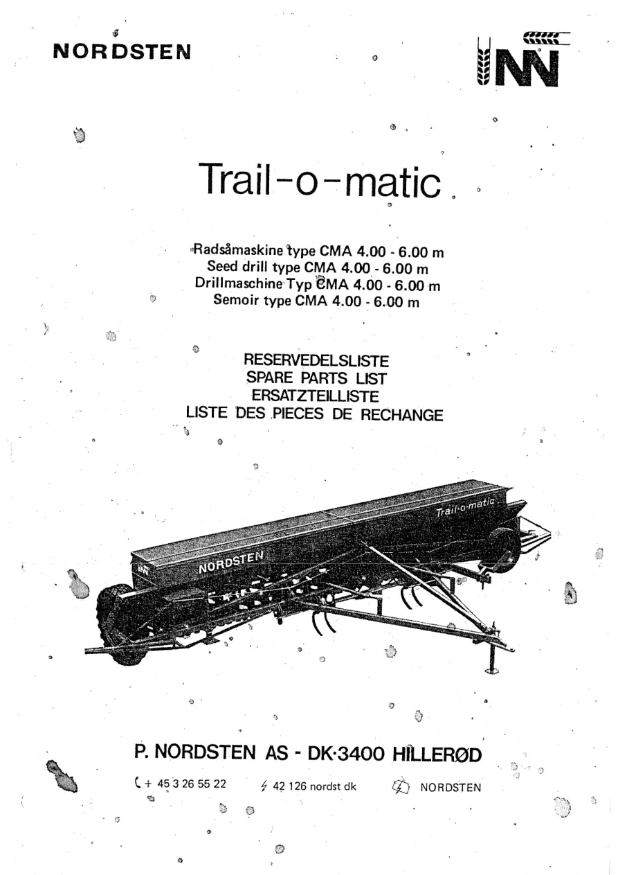 Nordsten Cma 400 600 Trialomatic Parts Manual
