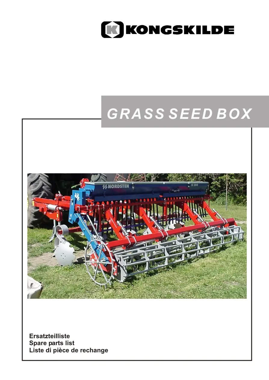 Nordsten Seed Drill Parts Manual