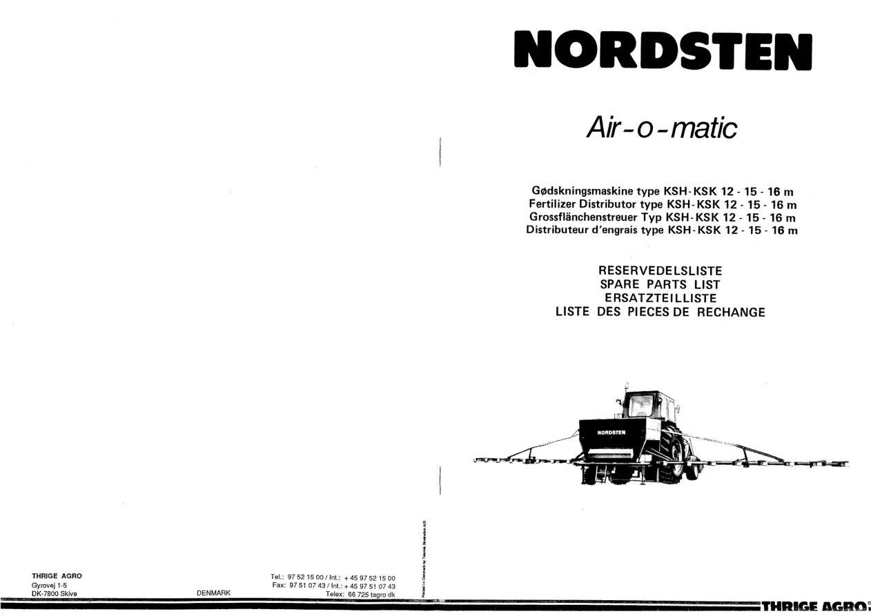 Nordsten Ksh Ksk 12 15 16M Parts Manual