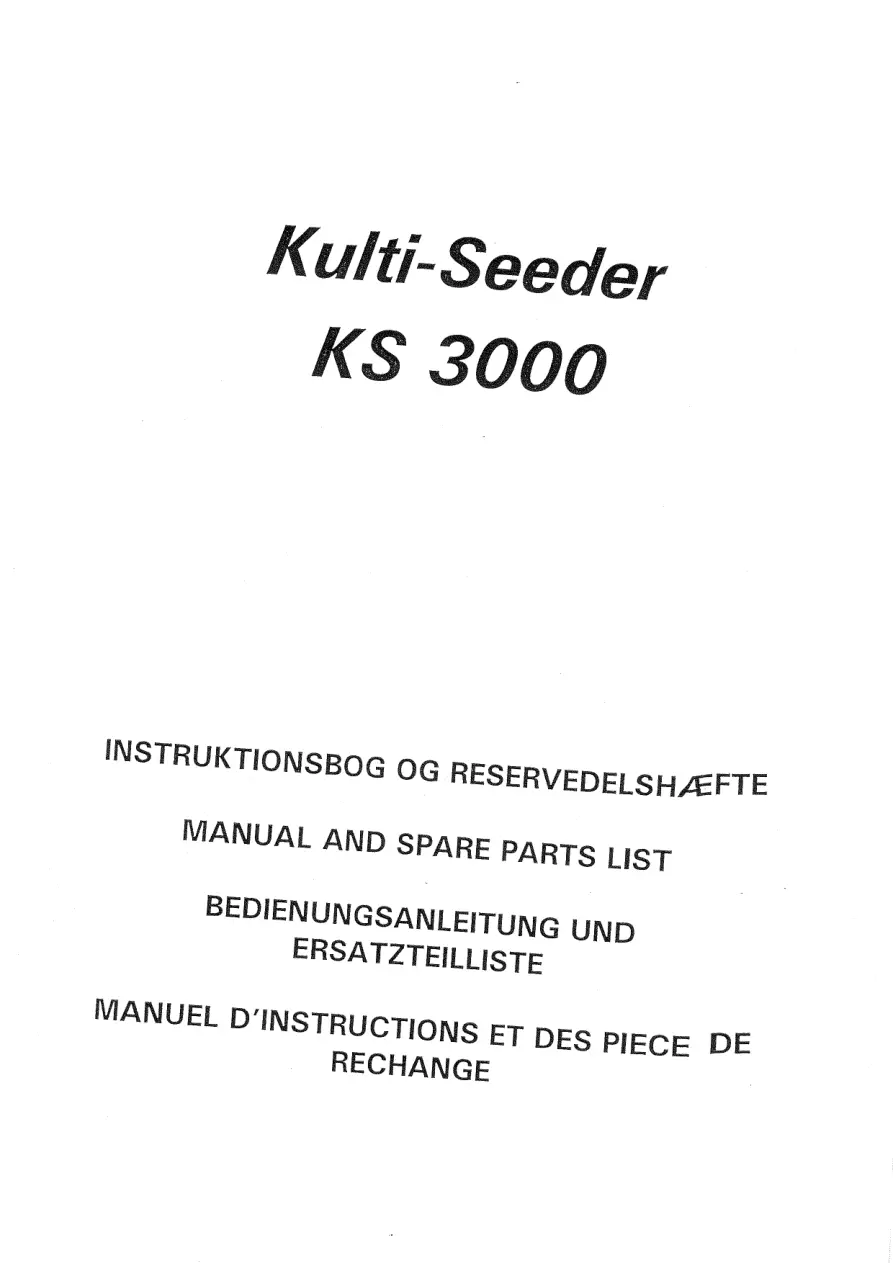 Nordsten Kulti Ks 3000 Parts Manual