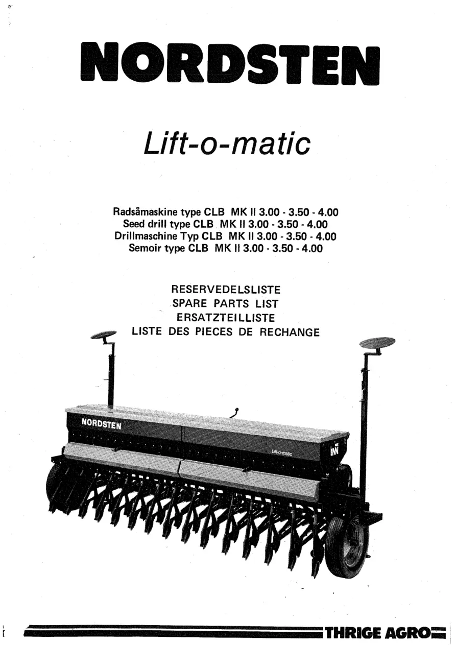 Nordsten Clb Mk Parts Manual