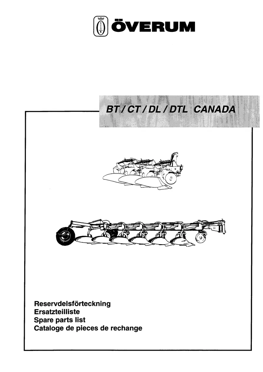 Overum Bt Ct Dl Dlt Canada 2002 Parts Manual