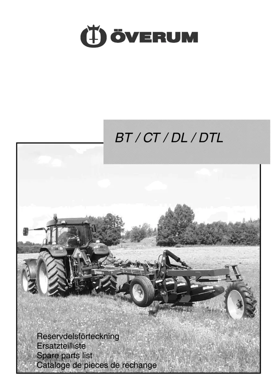 Overum Bt Ct Dl Dlt 1999 Parts Manual