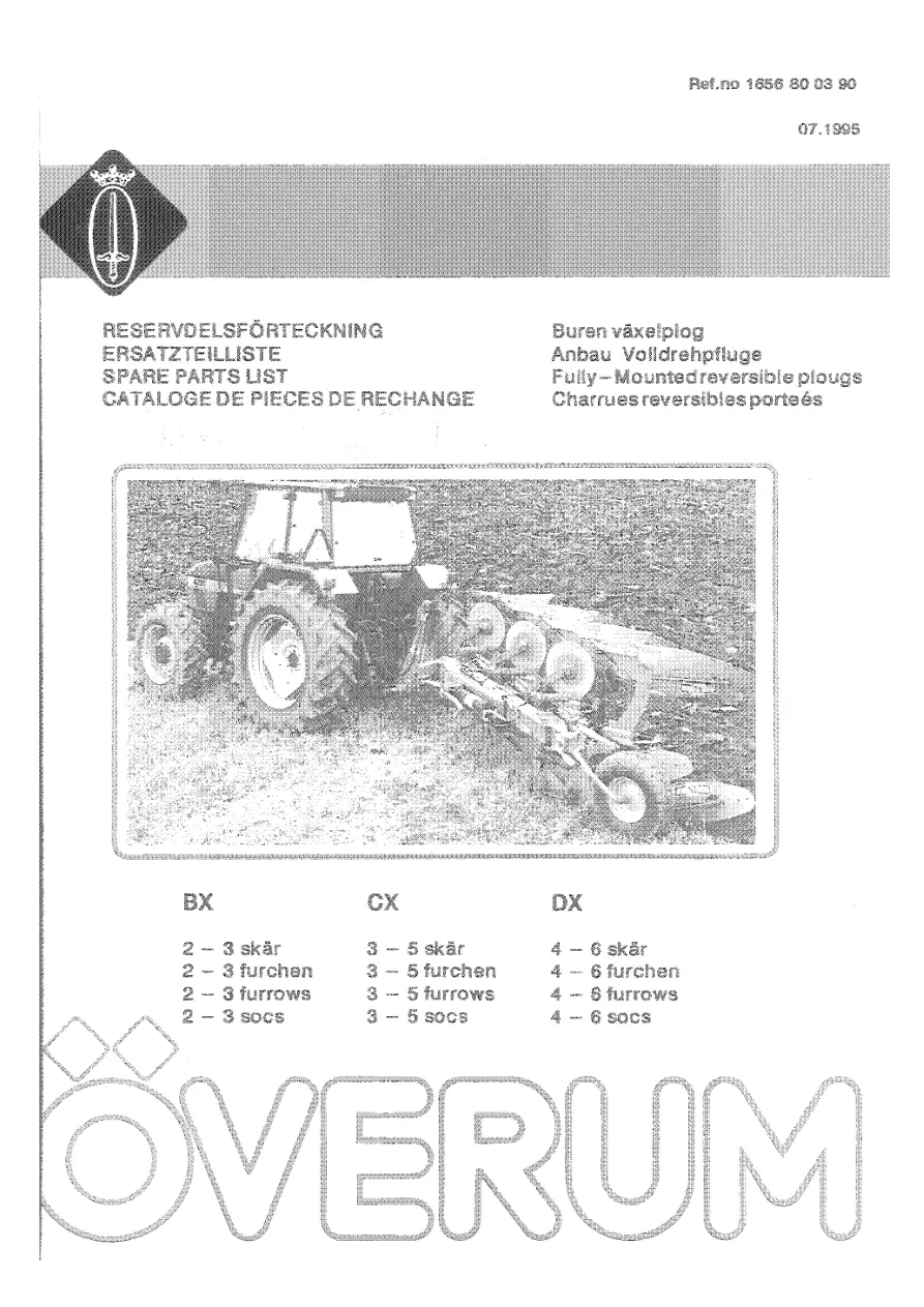 Overum Bx Cx Dx 1995 Parts Manual