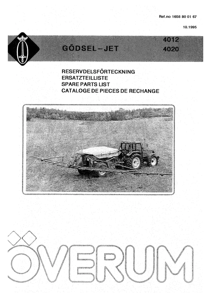 Overum Godsel Jet 4012 4020 Parts Manual