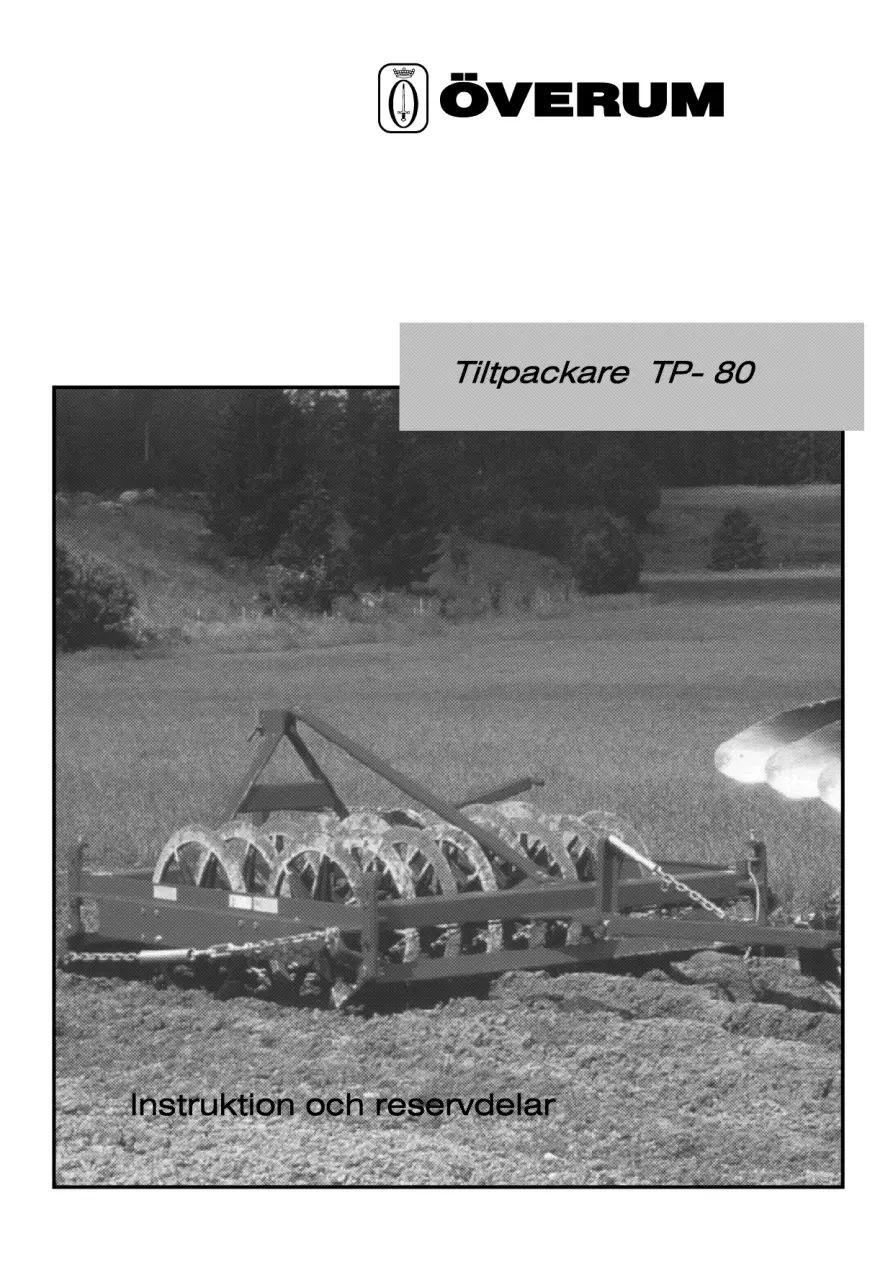 Overum Tiltpackare Tp 80 2000 Operators Manual