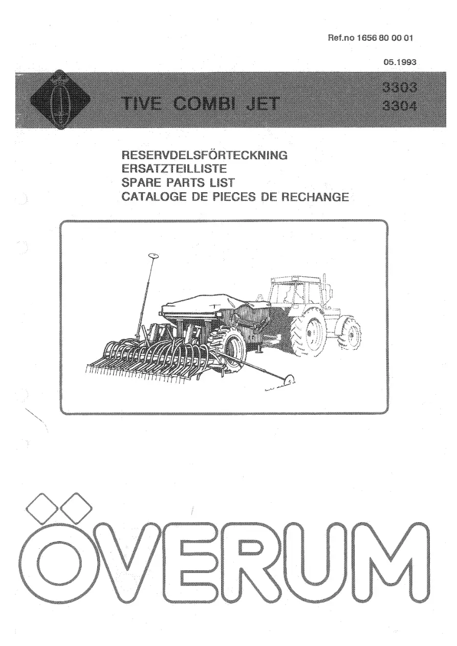 Overum Tive Combijet 3303 3304 1993 Parts Manual