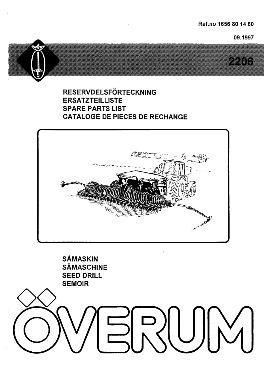Overum Tive Sajet 2206 1997 Parts Manual