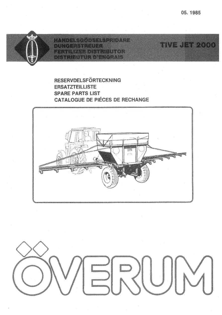 Overum Tivejet 2000 2000 Parts Manual