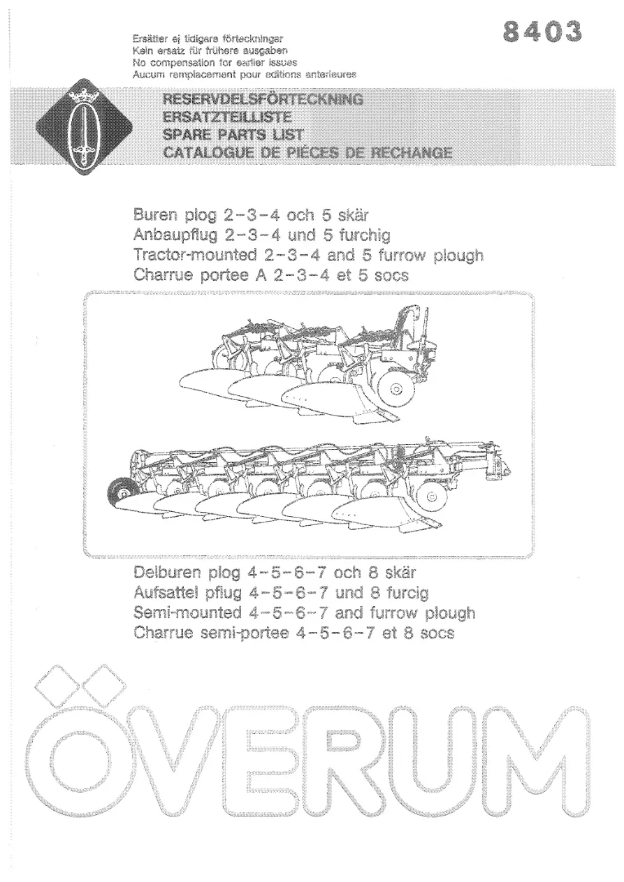 Overum 2 3 4 5 Bt Ct 19844 Parts Manual
