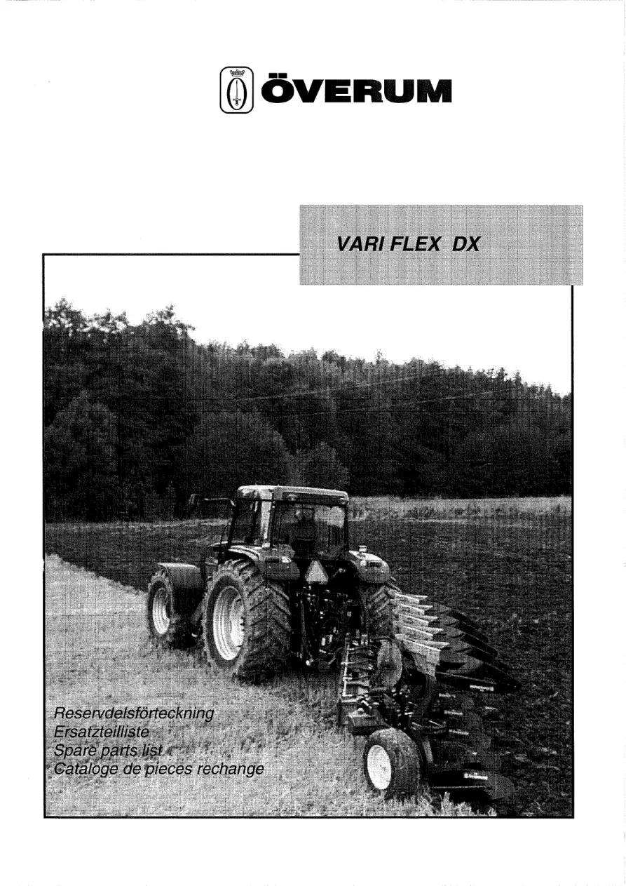 Overum Flex Dx H 2004 Parts Manual
