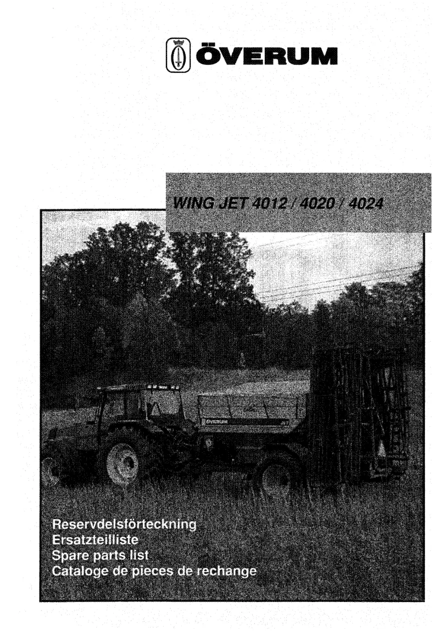 Overum Wingjet 4012 4020 4024 2000 Parts Manual