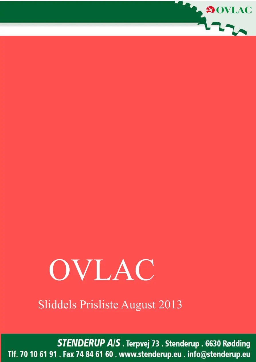 Ovlac Used 2013 Operators Manual