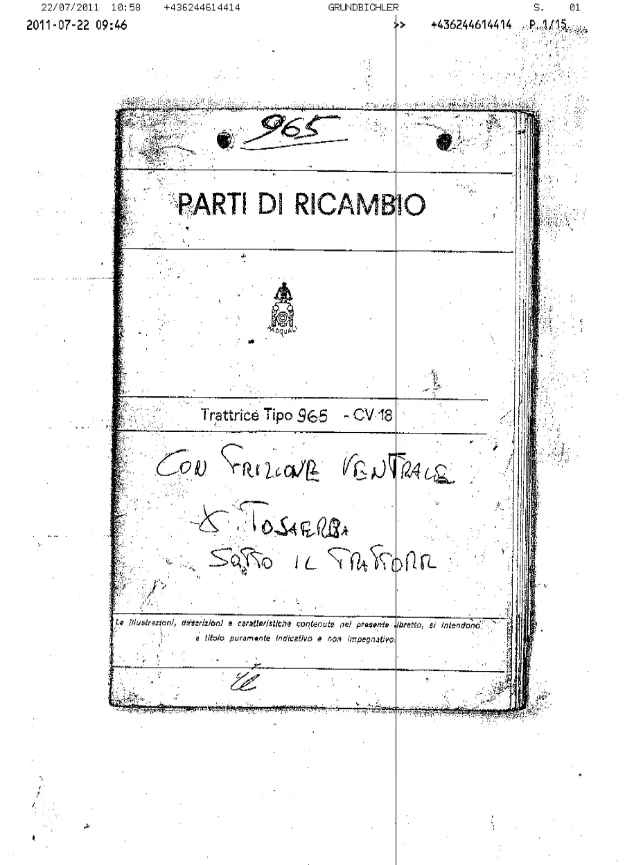 Pasquali 965 Parts Manual