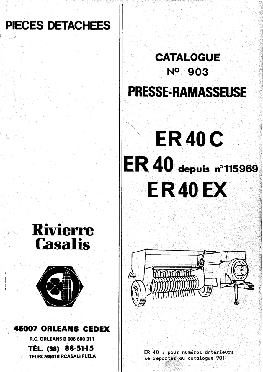 Rivierre Casalis Er40 Er40C Er40Ex Parts Manual