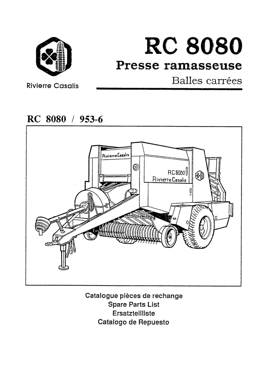 Rivierre Casalis Rc8080 953 6 1979 Parts Manual
