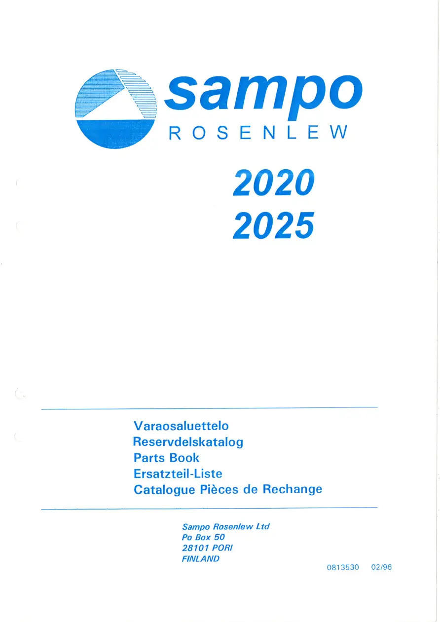 Sampo Rosenlew 2020 2025 1996 Parts Manual