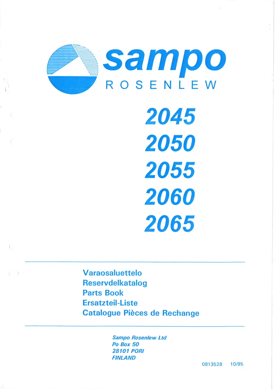 Sampo Rosenlew 2045 2050 2055 2060 2065 1995 Parts Manual
