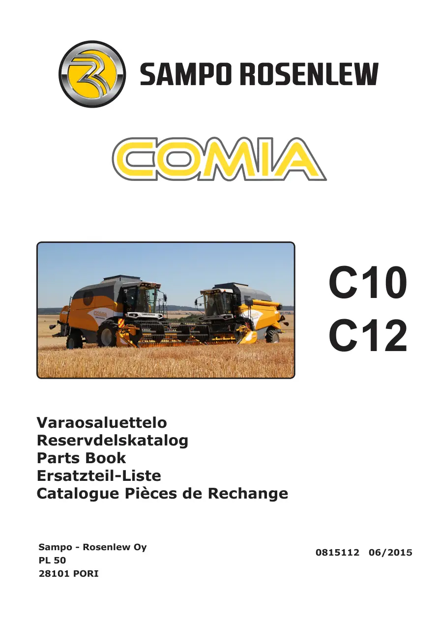 Sampo Rosenlew Comia C10 C12 2015 Parts Manual