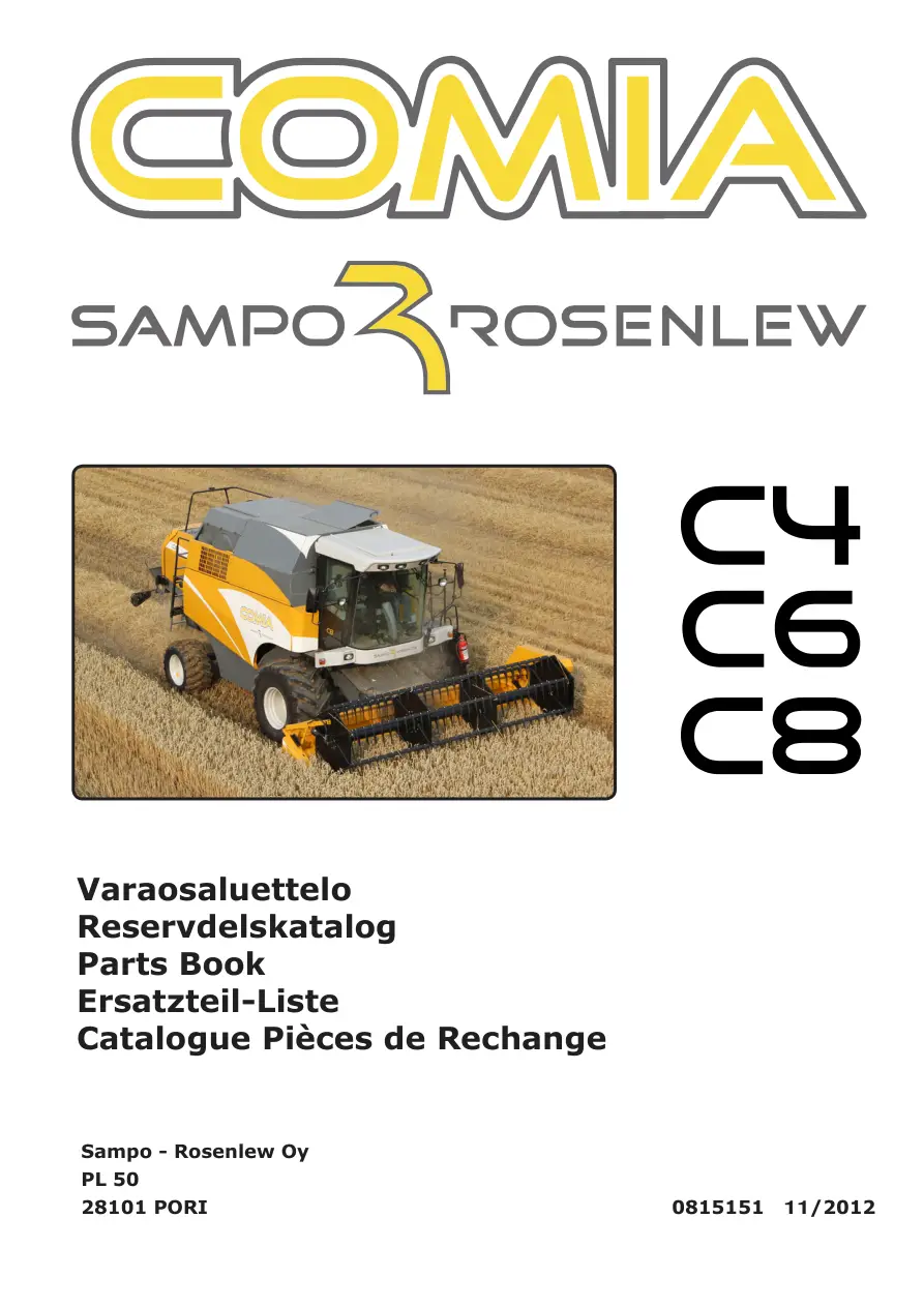 Sampo Rosenlew Comia C4 C6 C8 2012 Parts Manual