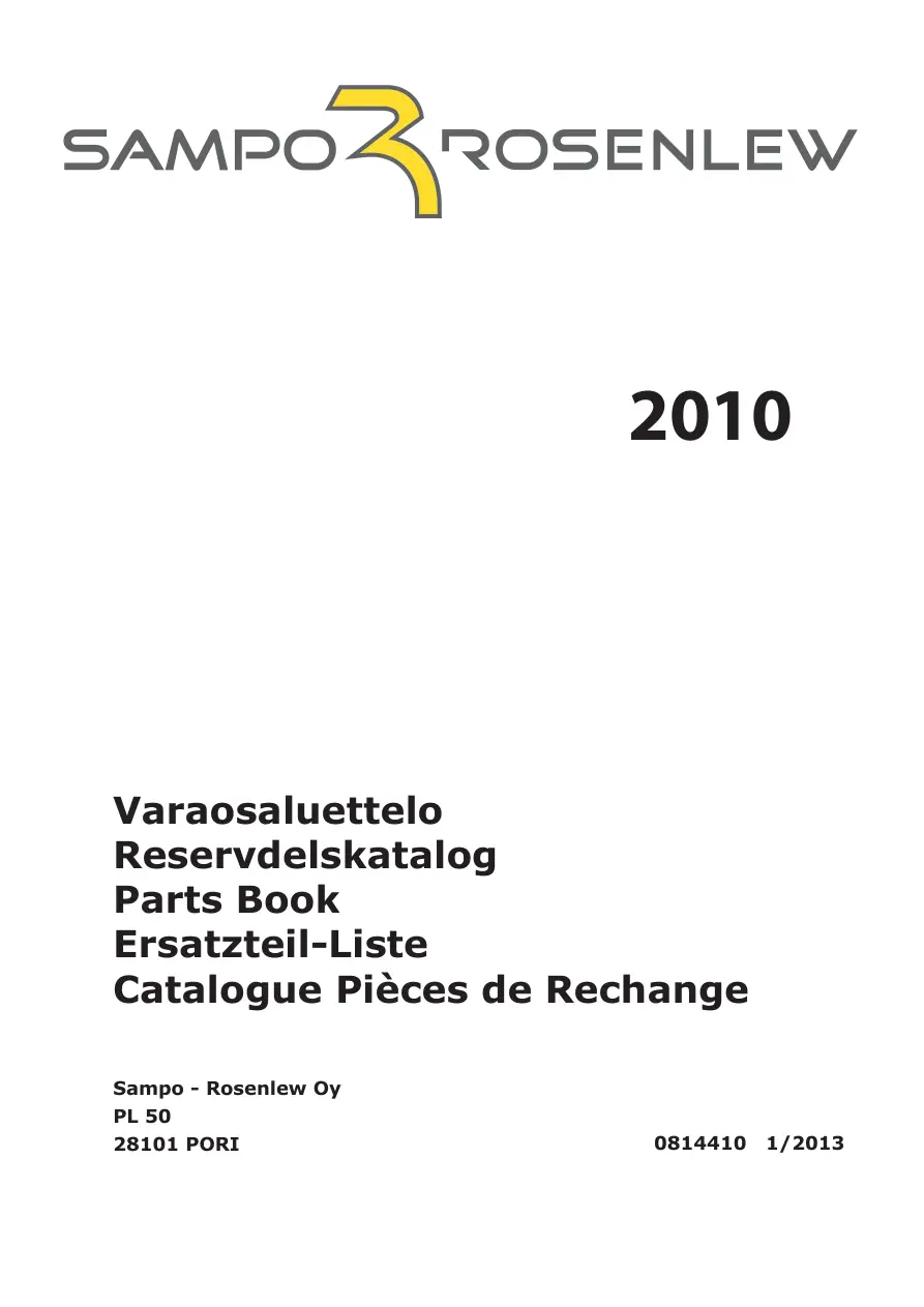 Sampo Rosenlew Pl 50 2013 Parts Manual
