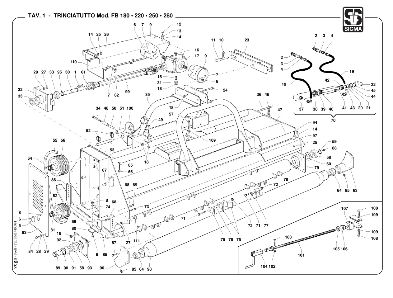 Sicma Trinciatutto Fb 180 220 250 280 2005 Parts Manual