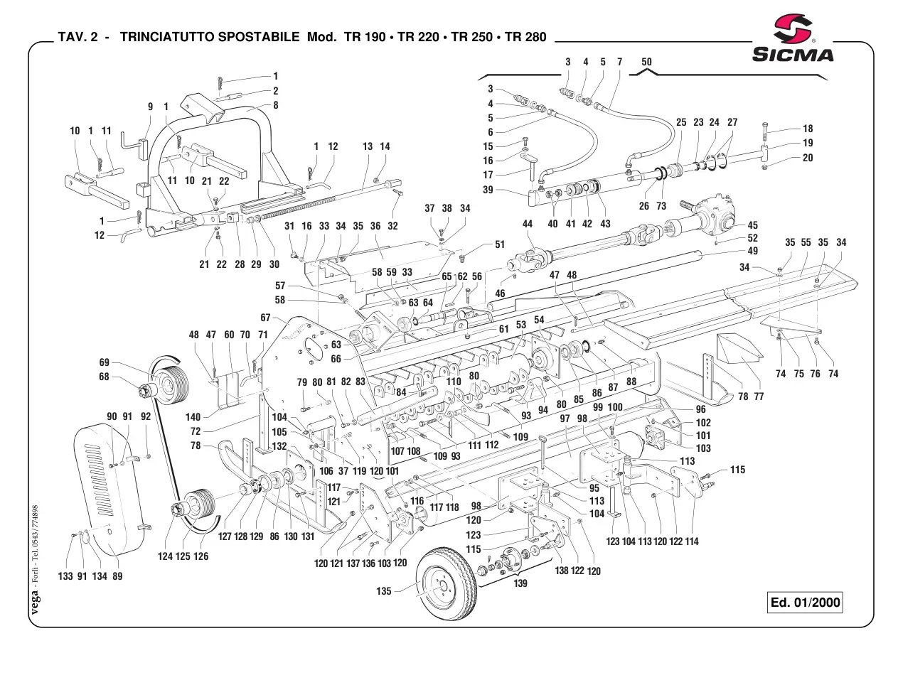 Sicma Trinciatutto Spostabile Tr190 220 250 280 2000 Parts Manual