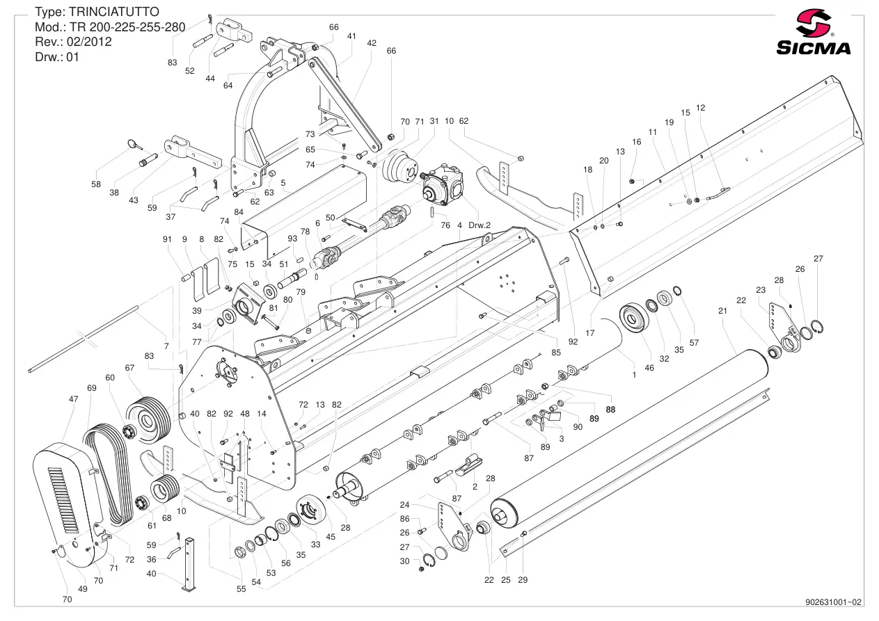 Sicma Trinciatutto Tr200 225 255 280 2012 Parts Manual