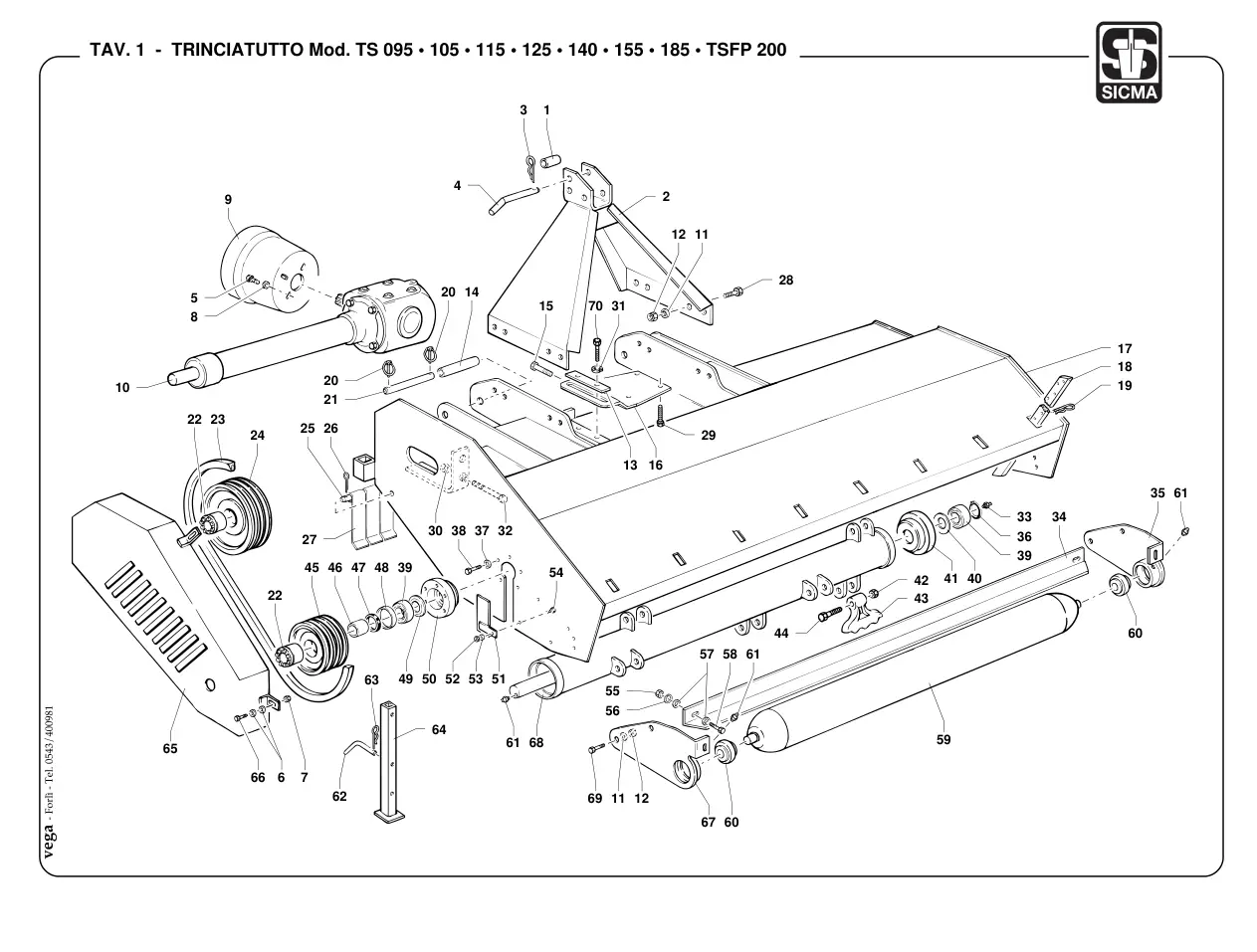 Sicma Trinciatutto Ts095 105 115 125 140 155 185 Tsfp200 Parts Manual