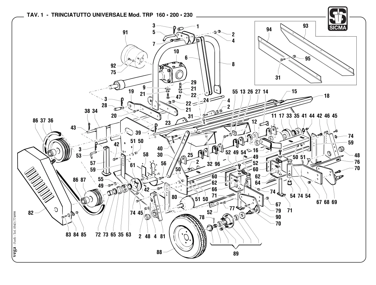 Sicma Trinciatutto Universale Trp160 200 230 Parts Manual