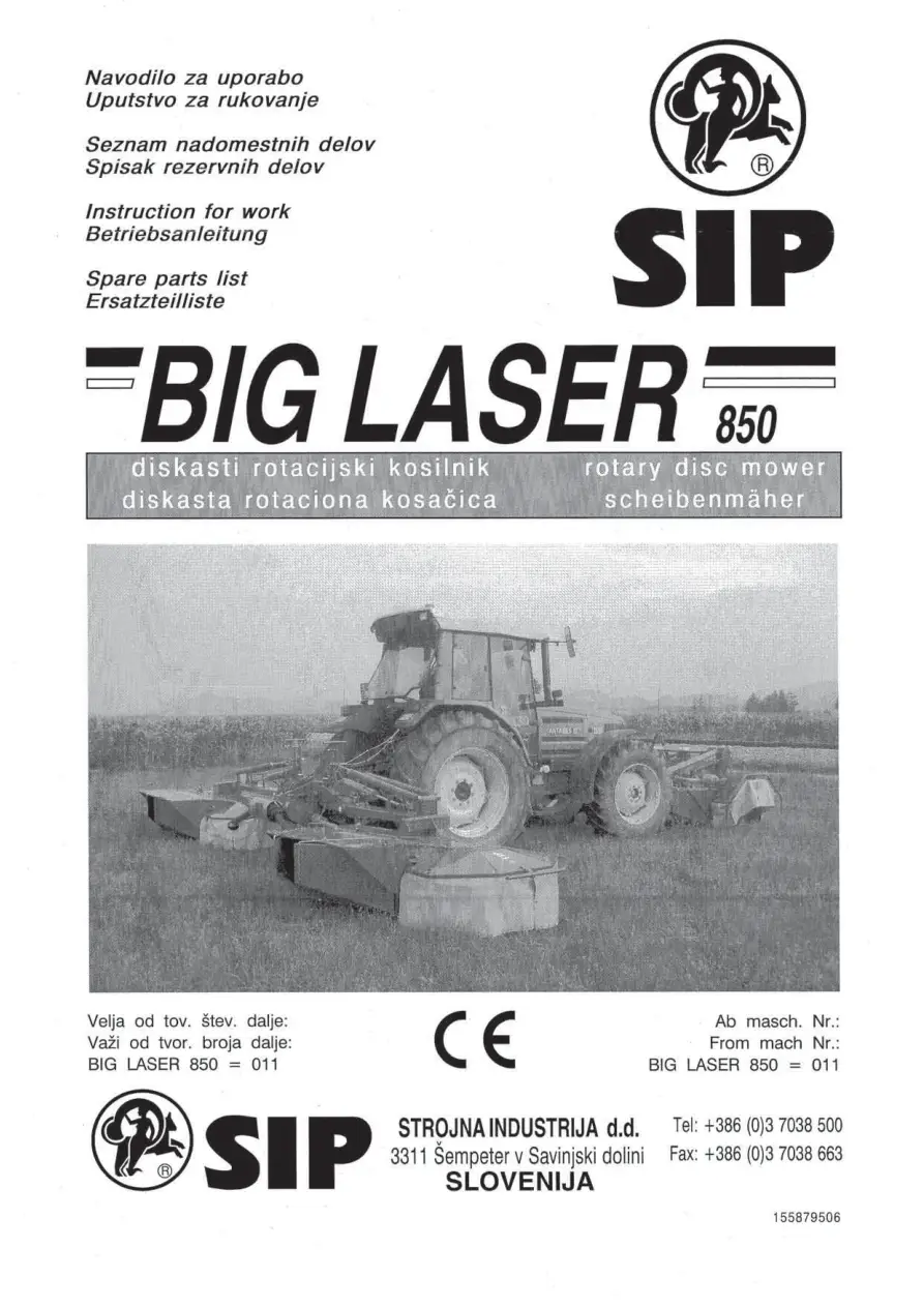 SIP Big 850 Parts Manual