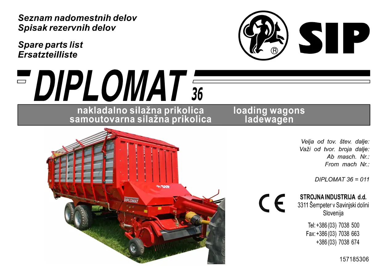 SIP Diplomat 36 Parts Manual