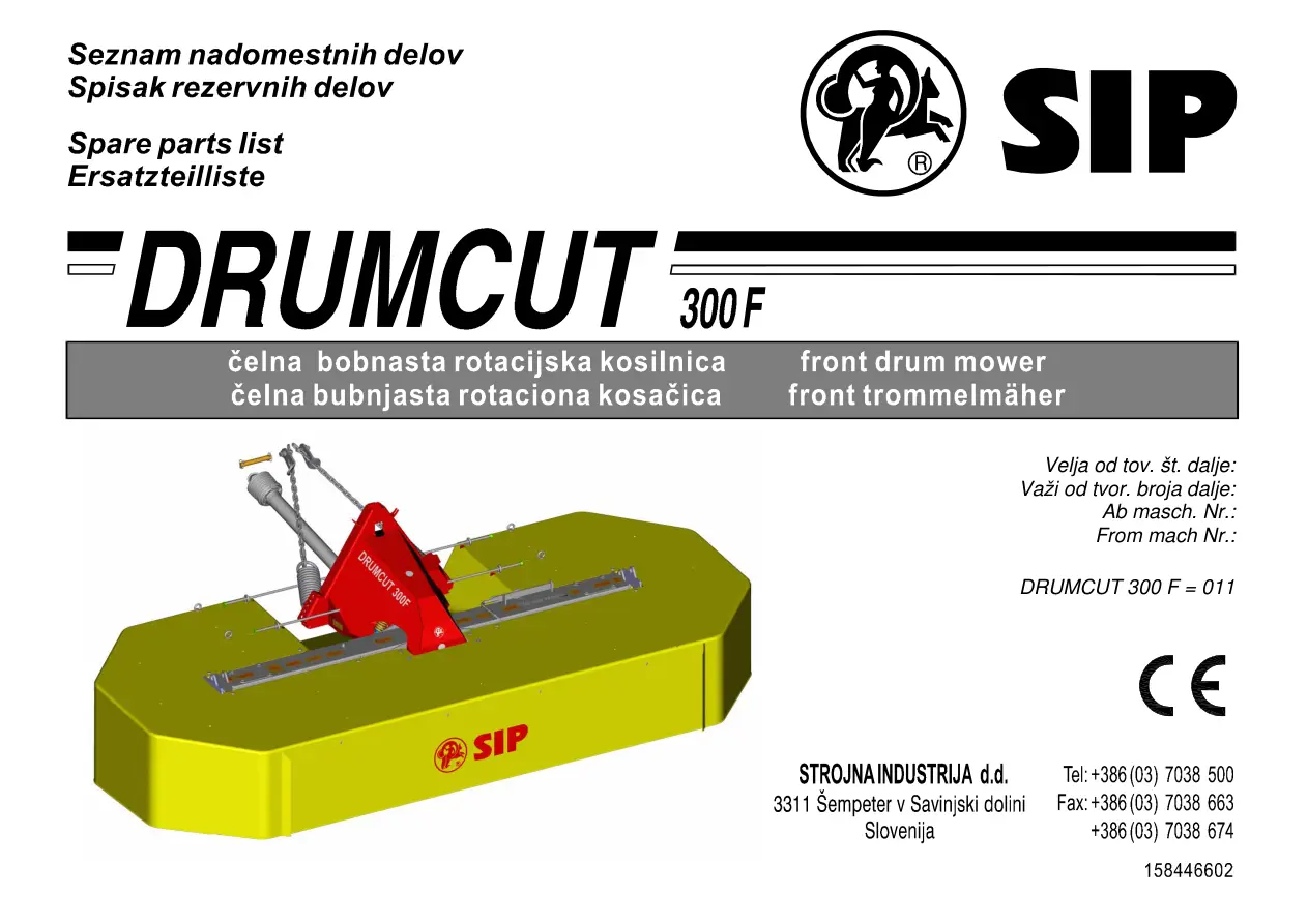 SIP Drumcut 300F Parts Manual